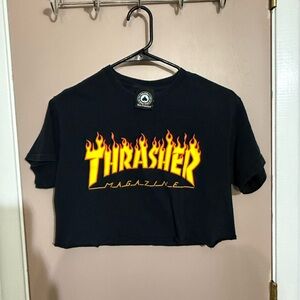 Thrasher Flame Logo Cropped Tee